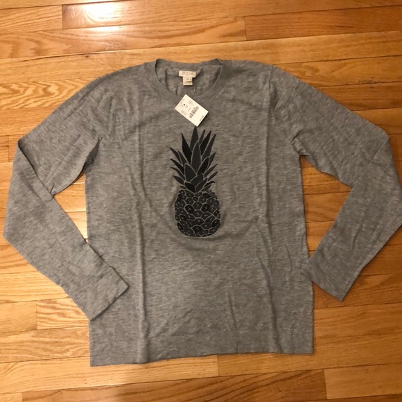 J. Crew Sweaters - NWT. J. Crew pineapple appliqué sweater. Size: M